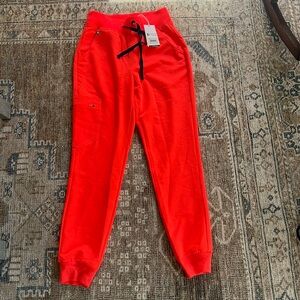 Figs Fiery Coral Joggers